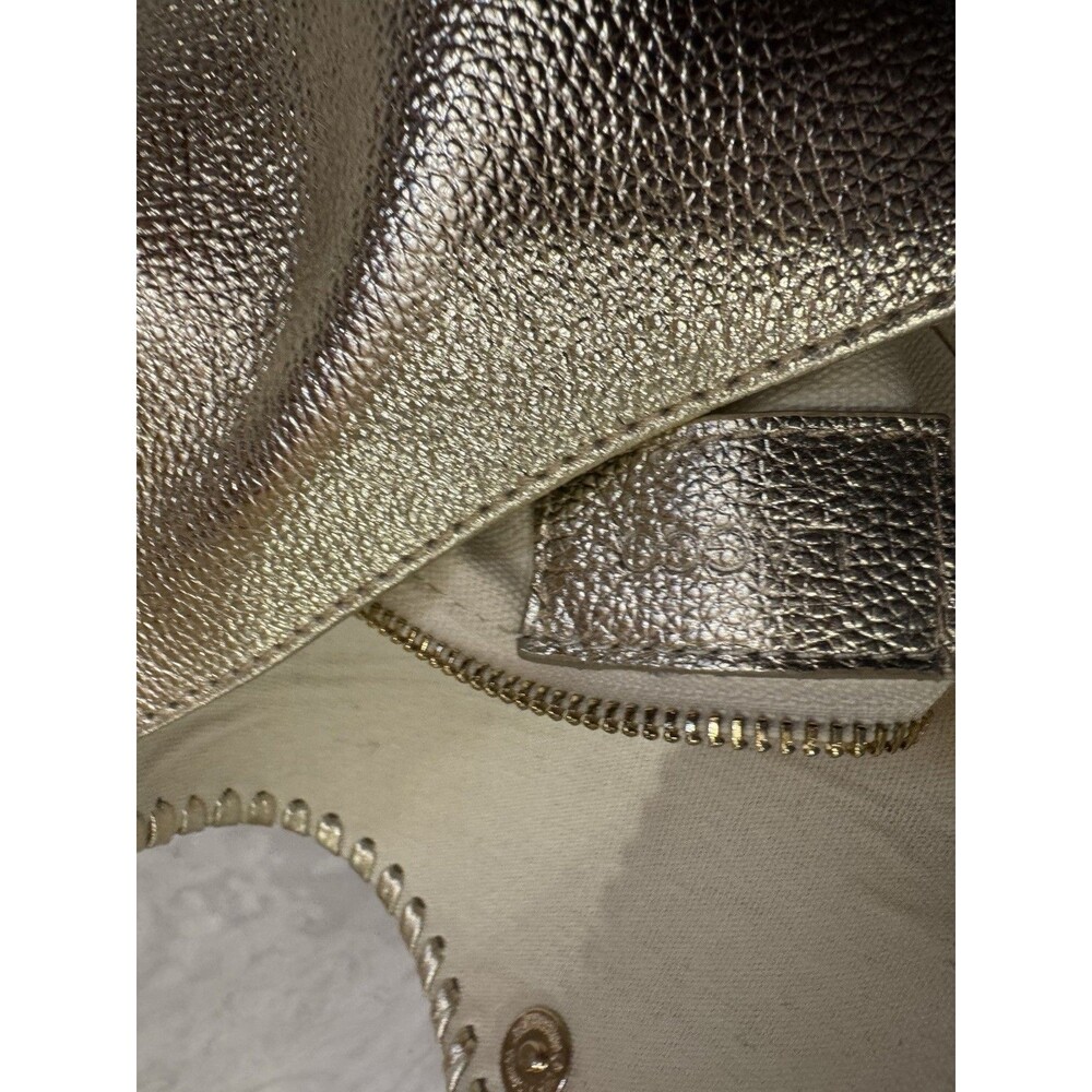Laggo Polka Envelope Clutch Bag Purse Womens Gold Leather Rectangle